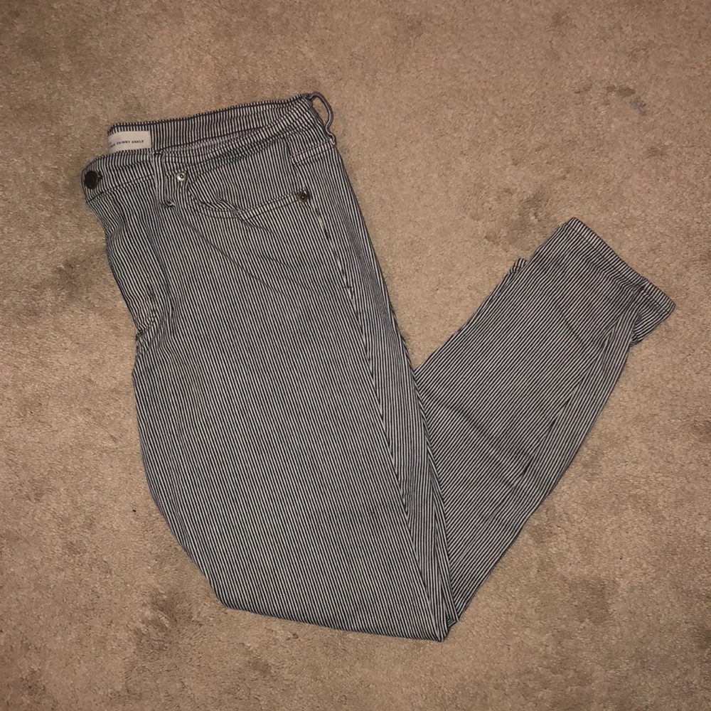 Gap Striped Black and White Jeans